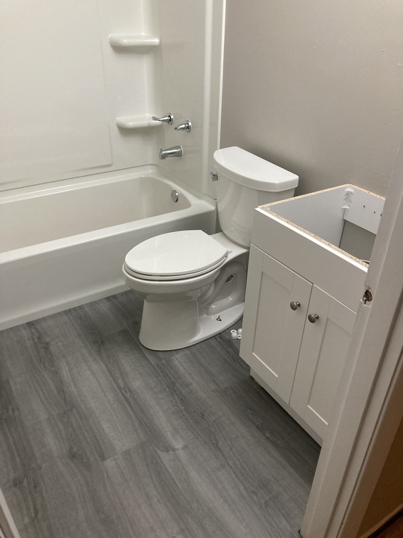 Toilet and Vanity Base Installed